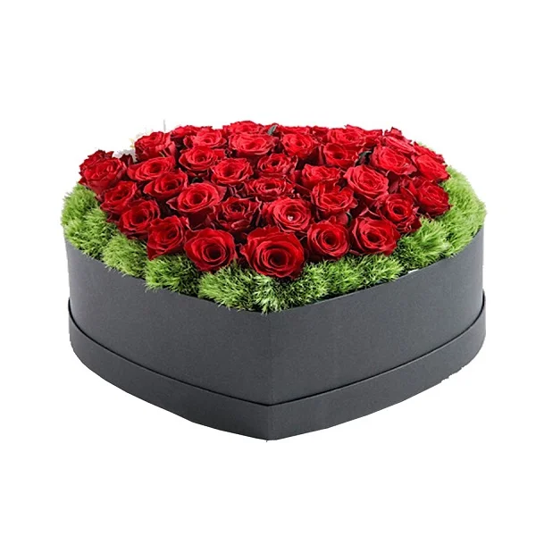 Kalp Kutu 51 Kırmızı Gül