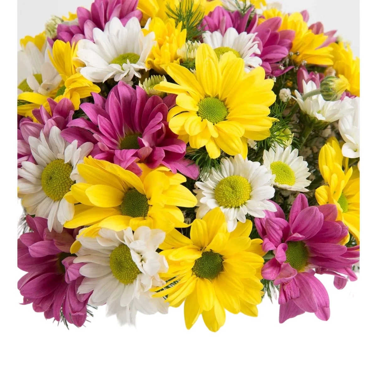 Seramik Vazo Renkli Papatyalar